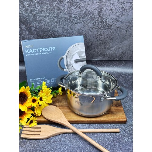 Купить Кастрюля из нержавеющей стали с крышкой FESSLE диаметр 16 см (1,9 л)  оптом в интернет-магазине FESSLE.RU