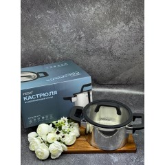 Кастрюля из нержавеющей стали с крышкой FESSLE диаметр 22 см (4.5 л)
