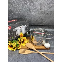 Кастрюля из нержавеющей стали с крышкой FESSLE диаметр 22 см (4.7 л)