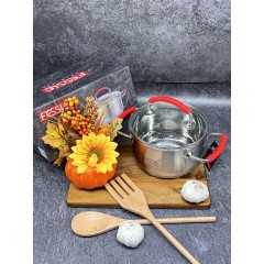 Кастрюля из нержавеющей стали с крышкой FESSLE диаметр 22 см (4.7 л)