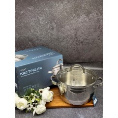 Кастрюля из нержавеющей стали с крышкой FESSLE диаметр 24 см (5.8 л)