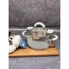 Кастрюля из нержавеющей стали с силиконовыми вставками с крышкой FESSLE диаметр 16 см (1.8 л) 